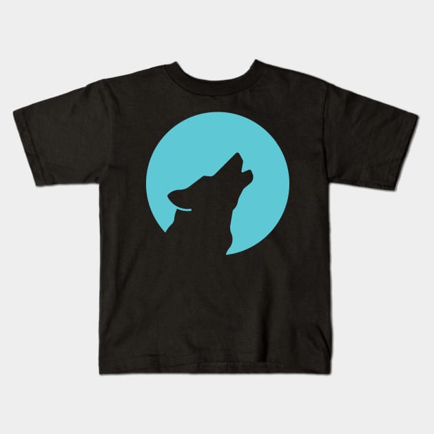 Howling Wolf Kids T-Shirt by bmaw